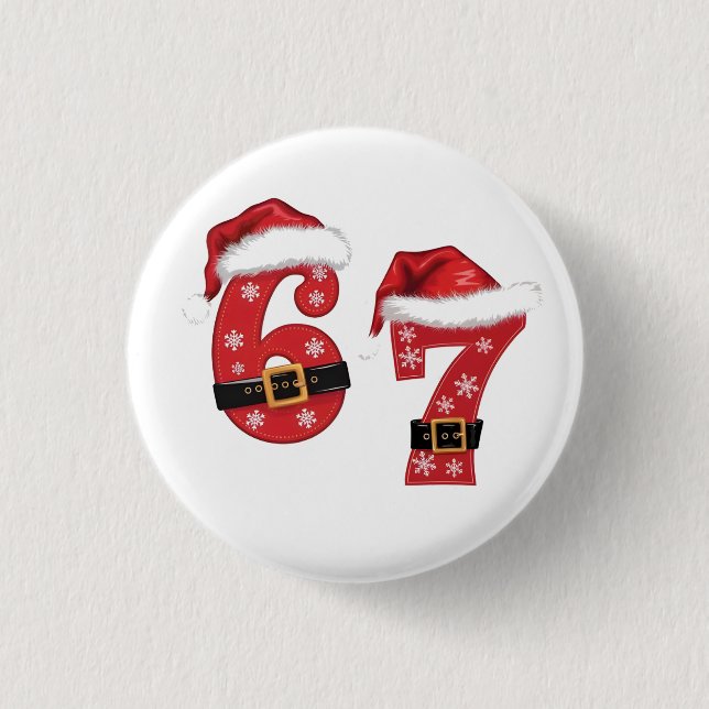 67 Mason Let's Get Sandy Christmas 67 Meme Funny Button (Front)