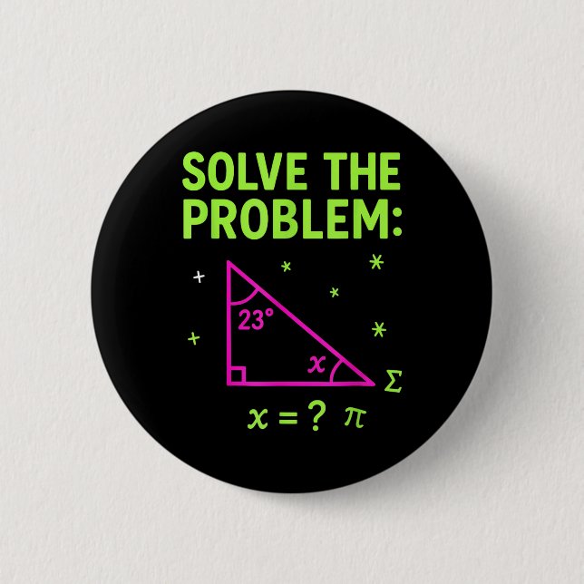67 Math Meme Solve The Problem Funny Teachers Stud Button (Front)