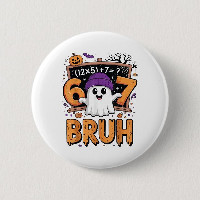 67 Math Teacher Halloween Costume Mathematics Math Button (Front)