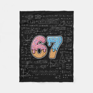 67 Math Teacher Mathematics 67th Number Ice Cream Fleece Blanket