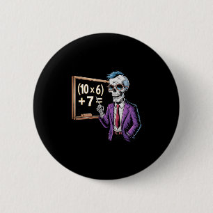 67 Math Teacher Meme Brainrot Six Seven Halloween Button