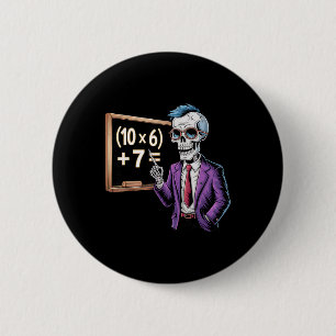 67 Math Teacher Meme Brainrot Six Seven Halloween Button