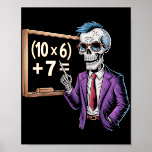 67 Math Teacher Meme Brainrot Six Seven Halloween Poster