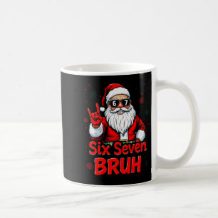 67 Meme 6 7 Funny Christmas Santa Rock On Six Seve Coffee Mug