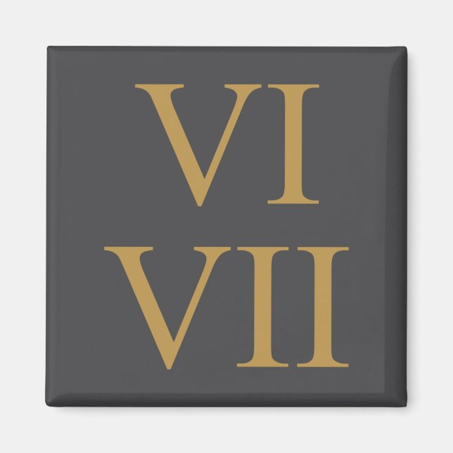 67 Meme 6 7 Six Seven Latin Number Roman Numerals  Magnet (Front)