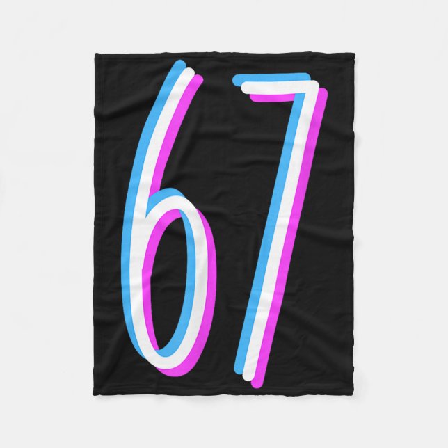 67 Meme 6 7 Six Seven Number Costume  Fleece Blanket (Front)