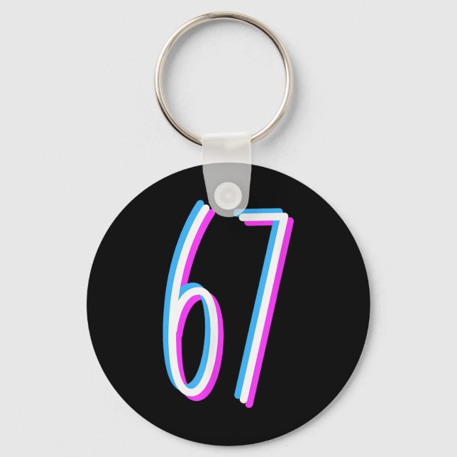 67 Meme 6 7 Six Seven Number Costume  Keychain (Front)