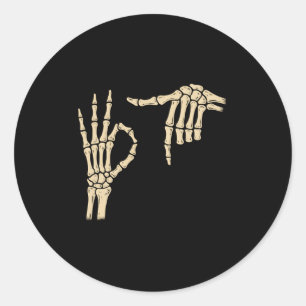 67 Meme 6 7 Skeleton Halloween Six Seven Gen Alpha Classic Round Sticker