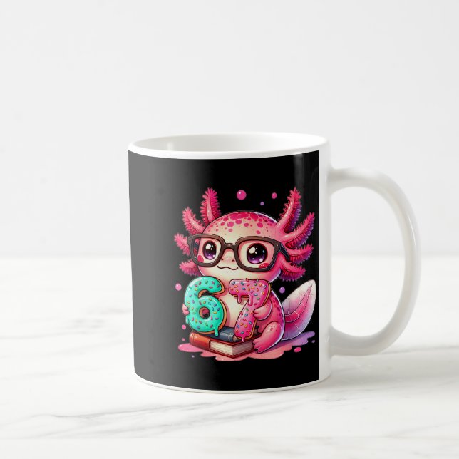 67 Meme Axolotl Funny Six Seven Axolotl Lover For  Coffee Mug (Right)