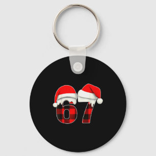 67 Meme Brainrot Funny Christmas Plaid Xmas Pajama Keychain