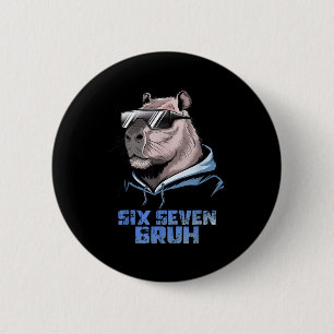 67 Meme Capybara Funny Six Seven Bruh Capybara For Button
