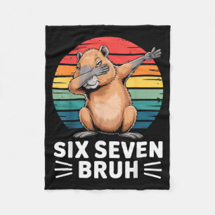 67 Meme Capybara Funny Six Seven Bruh Humor For Ki Fleece Blanket