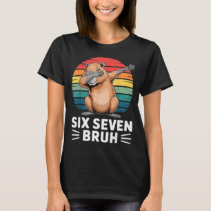 67 Meme Capybara Funny Six Seven Bruh Humor For Ki T-Shirt