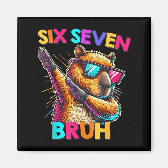 67 Meme Capybara Six Seven Bruh Capybara Kids Boys Magnet (Front)