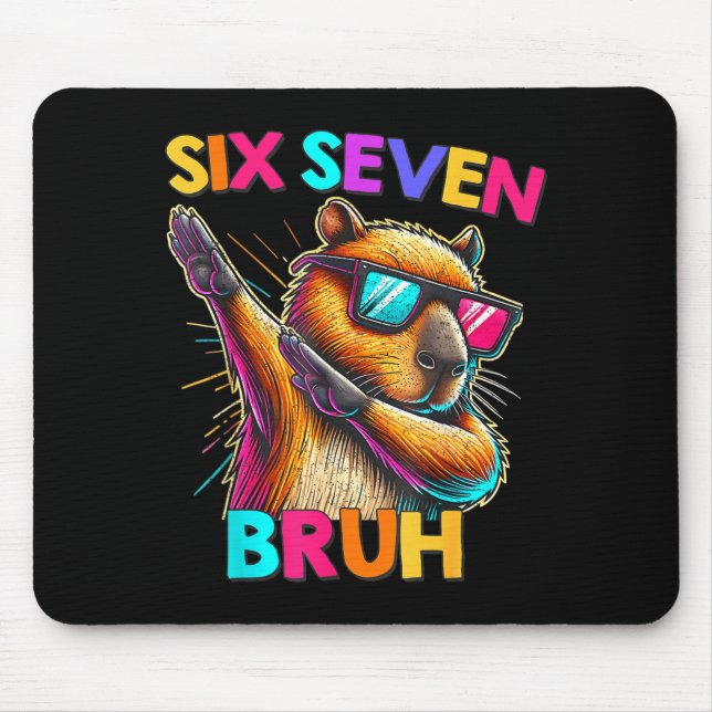 67 Meme Capybara Six Seven Bruh Capybara Kids Boys Mouse Pad (Front)