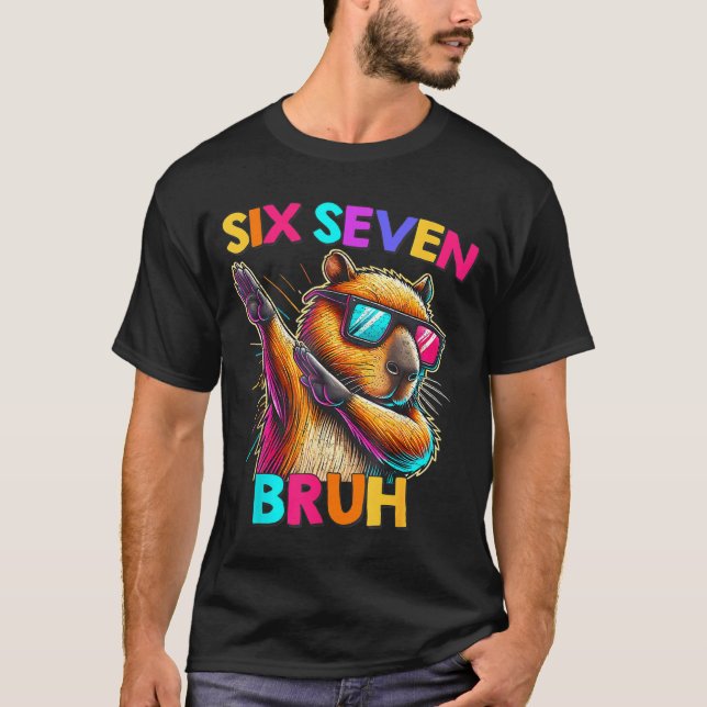 67 Meme Capybara Six Seven Bruh Capybara Kids Boys T-Shirt (Front)