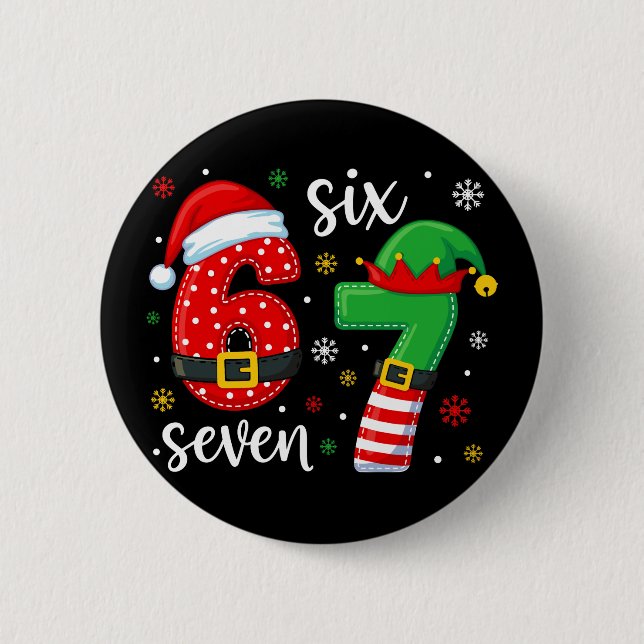 67 Meme Christmas Button (Front)