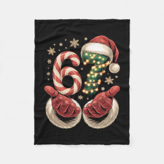 67 Meme Christmas Funny 6 7 Gen Alpha Slang Santa Fleece Blanket
