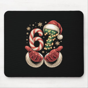67 Meme Christmas Funny 6 7 Gen Alpha Slang Santa Mouse Pad