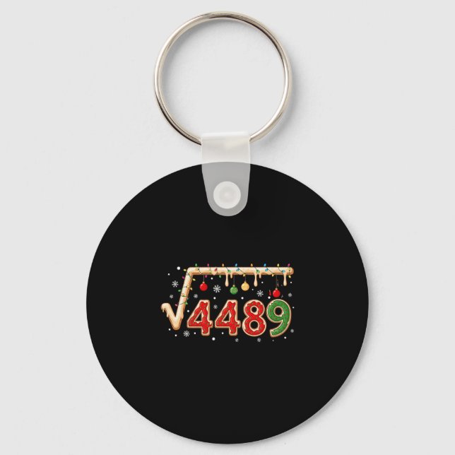 67 Meme Christmas Square Root 4489 Six Seven Math  Keychain (Front)