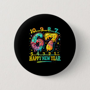 67 Meme Countdown Happy New Year Funny Drip Number Button