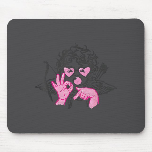 67 Meme Cud Hands Bubble Gum Six Seven Meme Valent Mouse Pad (Front)