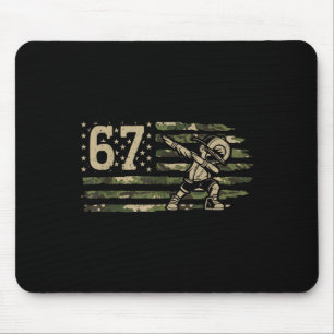 67 Meme Dabbing Boy Camo Usa American Flag Six Sev Mouse Pad