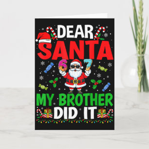 67 Meme Dear Santa My Brother Did It Funny Christm Card