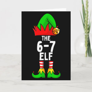 67 Meme Elf Christmas Matching Family 6-7 Brainrot Card