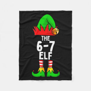 67 Meme Elf Christmas Matching Family 6-7 Brainrot Fleece Blanket