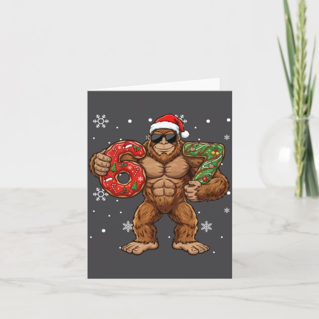 67 Meme Funny Big Foot Six Seven Christmas Xmas Sa Card (Front)