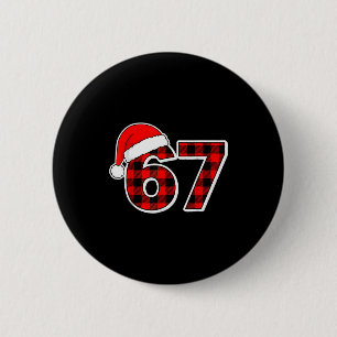 67 Meme Funny Christmas Red Plaid Xmas Pajamas Sla Button