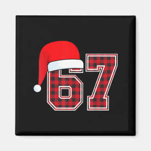 67 Meme Funny Christmas Red Plaid Xmas Pajamas Sla Magnet