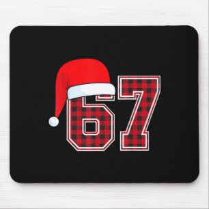 67 Meme Funny Christmas Red Plaid Xmas Pajamas Sla Mouse Pad