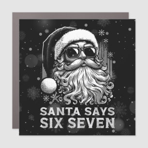 67 Meme Funny Santa Says Six Seven Christmas Car Magnet