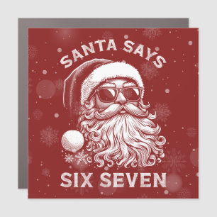 67 Meme Funny Santa Says Six Seven Christmas Car Magnet