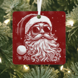 67 Meme Funny Santa Says Six Seven Christmas Metal Ornament
