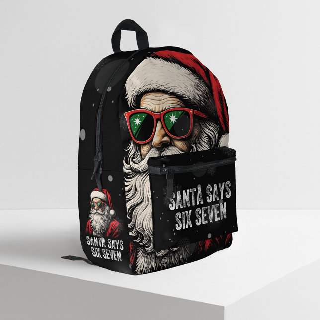 67 Meme Funny Santa Says Six Seven Christmas Printed Backpack (Creator Uploaded)