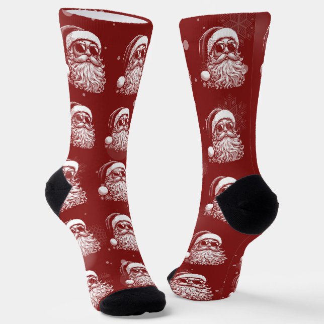 67 Meme Funny Santa Says Six Seven Christmas Socks (Angled)