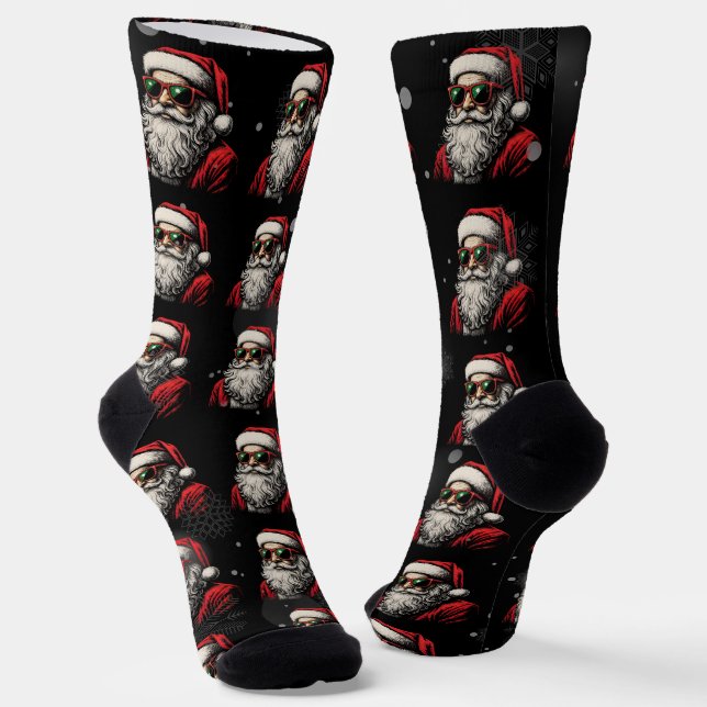 67 Meme Funny Santa Says Six Seven Christmas Socks (Angled)