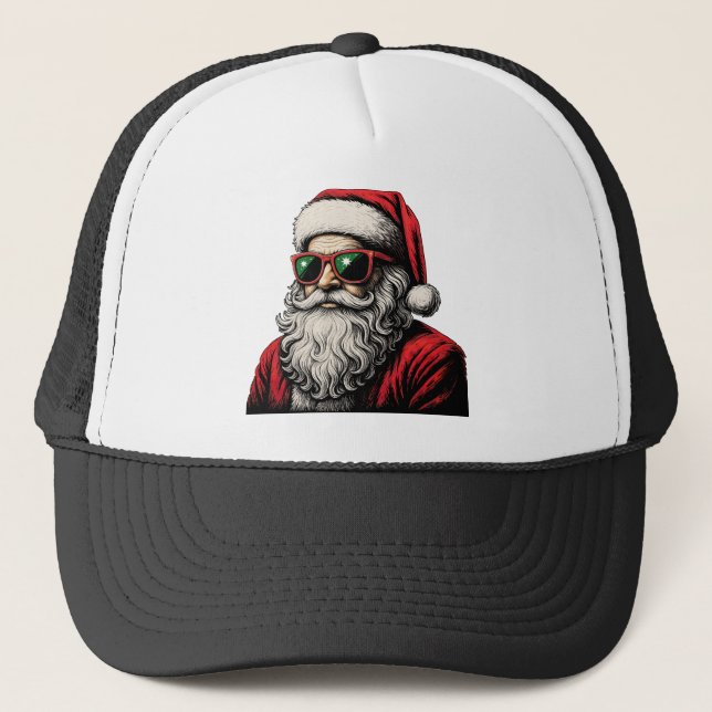 67 Meme Funny Santa Says Six Seven Christmas Trucker Hat (Front)