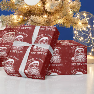 67 Meme Funny Santa Says Six Seven Christmas Wrapping Paper