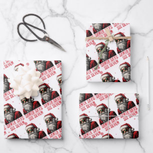 67 Meme Funny Santa Says Six Seven Christmas Wrapping Paper Sheets