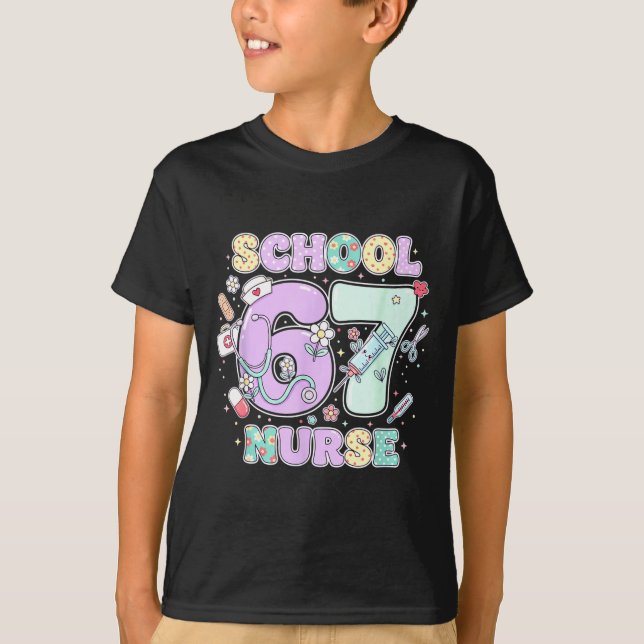 67 Meme Funny School Nurse Six Seven Meme Boys Gir T-Shirt (Front)