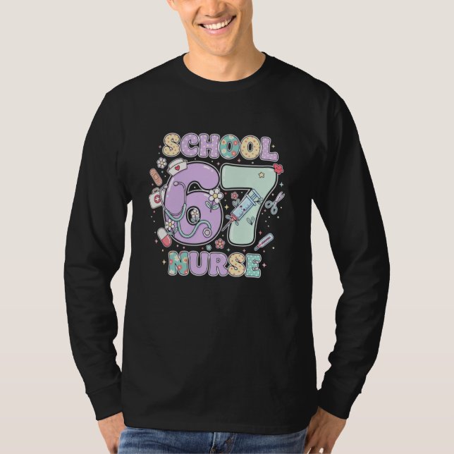 67 Meme Funny School Nurse Six Seven Meme Boys Gir T-Shirt (Front)