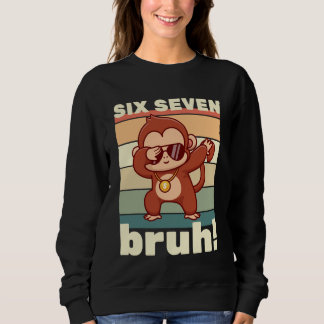 67 Meme Funny Six Seven Bruh Kids Boys Girls Dabbi Sweatshirt