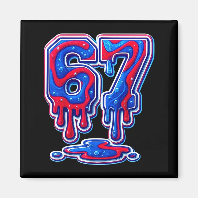 67 Meme Funny Six Seven For Boys And Girls Cool  Magnet (Front)