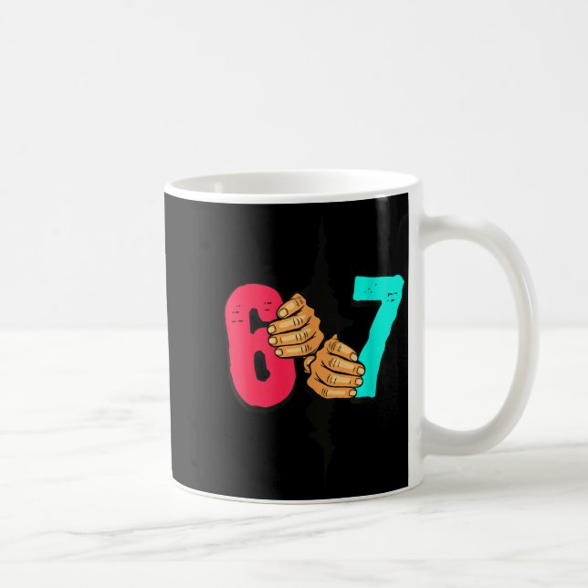 67 Meme Funny Six Seven Gen Alpha Slang Xmas 6 7 H Coffee Mug (Right)
