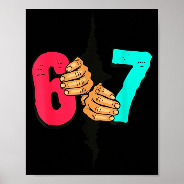 67 Meme Funny Six Seven Gen Alpha Slang Xmas 6 7 H Poster (Front)
