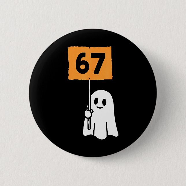 67 Meme Funny Six Seven Halloween  Button (Front)